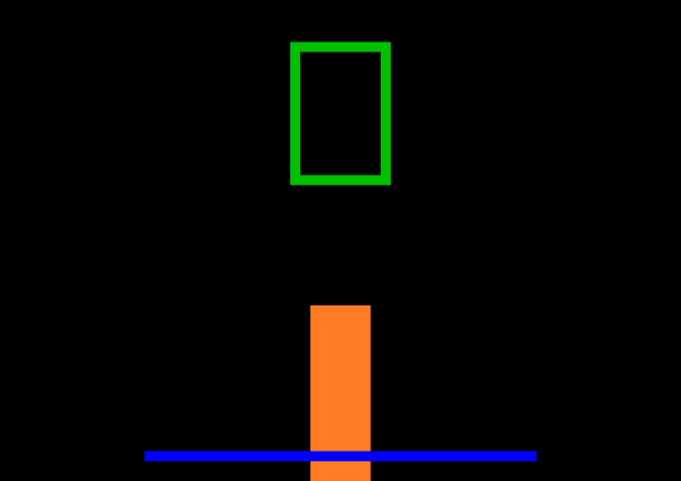 omt het staafje door uitademing buiten de groene rechthoek dan zal de bestraling automatisch stoppen.